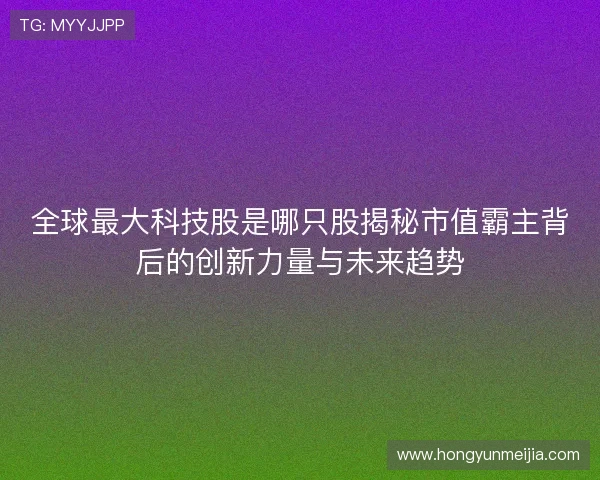 全球最大科技股是哪只股揭秘市值霸主背后的创新力量与未来趋势