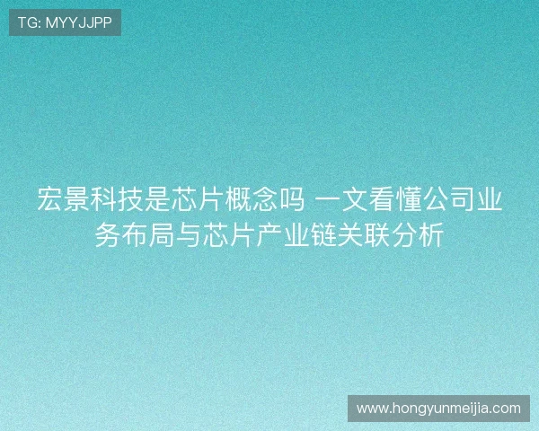宏景科技是芯片概念吗 一文看懂公司业务布局与芯片产业链关联分析 宏景科技是芯片概念吗 一文看懂公司业务布局与芯片产业链关联分析